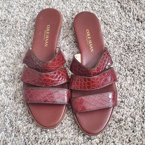 Cole Haan‎ Women's Strap Brown Slide Slip-on Sandals Narrow Fit Size 8.5 AA